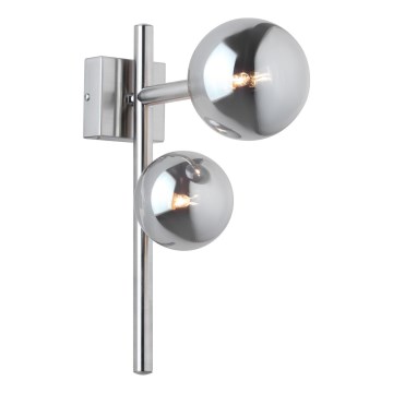 Jupiter 1903 - Zidno svetlo NEPTUN 2xG9/14W/230V matni hrom/zadimljeno sivo