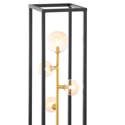 Jupiter 1911 - Podna lampa NEPTUN 4xG9/14W/230V zlatna/crna/zadimljeno bež