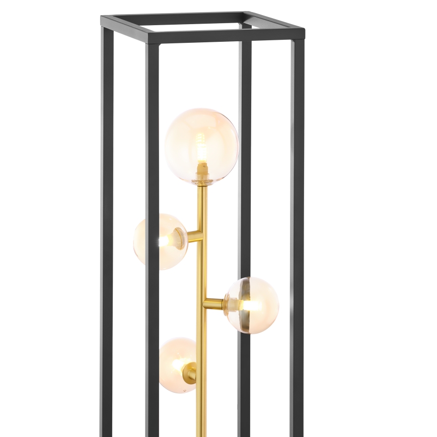 Jupiter 1911 - Podna lampa NEPTUN 4xG9/14W/230V zlatna/crna/zadimljeno bež