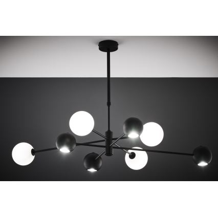 Jupiter 1998 - Luster na stalku MOKA 4xGU10/10W/230V + 4xG9/10W/230V crna/bela