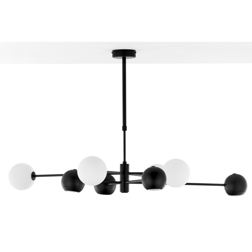 Jupiter 1998 - Luster na stalku MOKA 4xGU10/10W/230V + 4xG9/10W/230V crna/bela