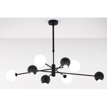 Jupiter 1998 - Luster na stalku MOKA 4xGU10/10W/230V + 4xG9/10W/230V crna/bela