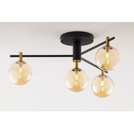 Jupiter 2031 - Plafonski luster FIGARO 4xG9/10W/230V crna/zlatna/bež