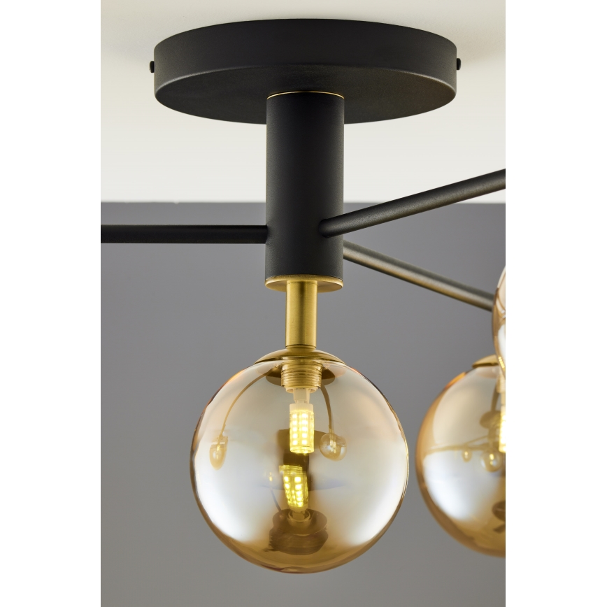 Jupiter 2031 - Plafonski luster FIGARO 4xG9/10W/230V crna/zlatna/bež
