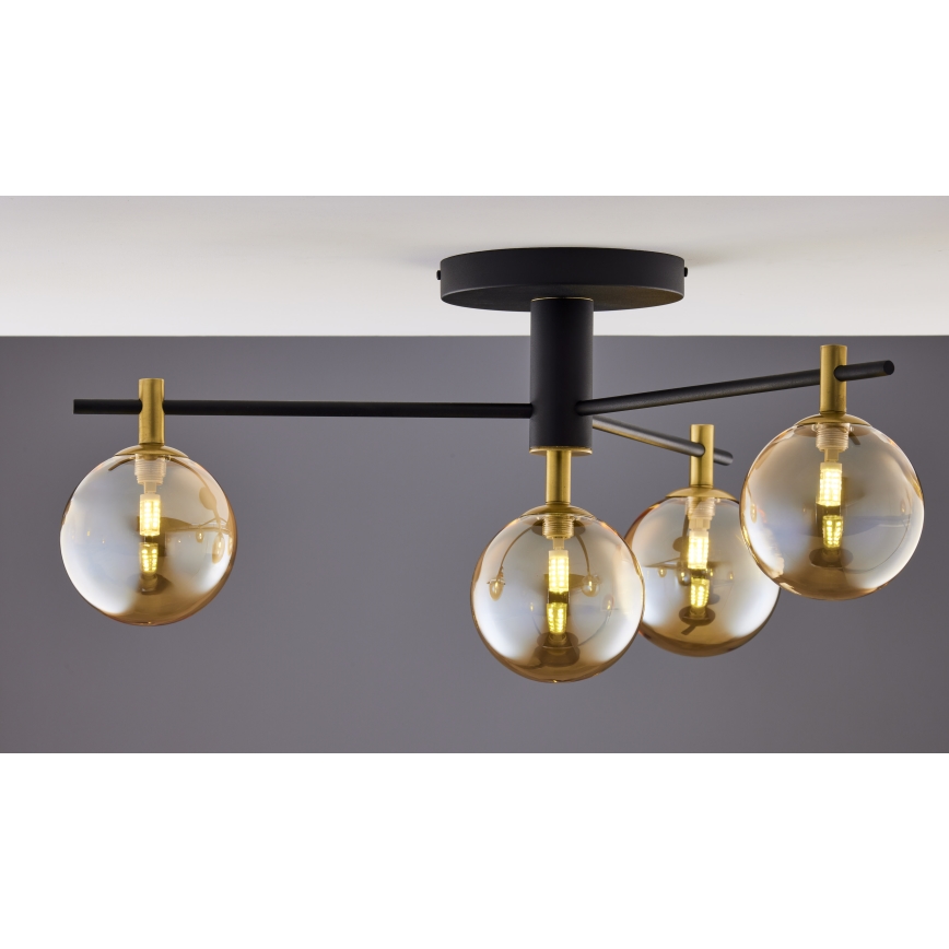 Jupiter 2031 - Plafonski luster FIGARO 4xG9/10W/230V crna/zlatna/bež