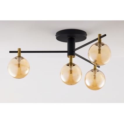 Jupiter 2031 - Plafonski luster FIGARO 4xG9/10W/230V crna/zlatna/bež
