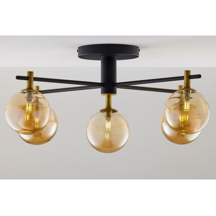 Jupiter 2032 - Plafonski luster FIGARO 5xG9/10W/230V crna/zlatna/bež