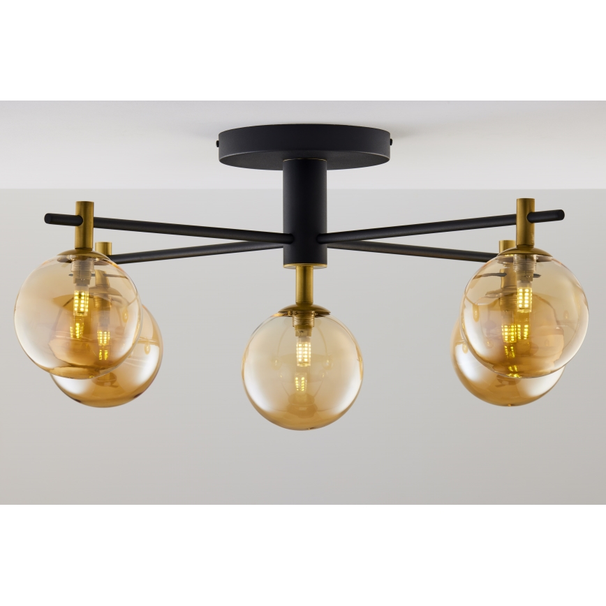 Jupiter 2032 - Plafonski luster FIGARO 5xG9/10W/230V crna/zlatna/bež