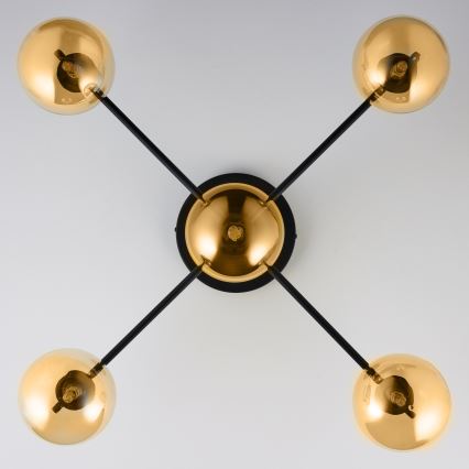 Jupiter 2032 - Plafonski luster FIGARO 5xG9/10W/230V crna/zlatna/bež