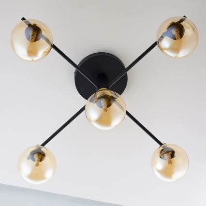 Jupiter 2032 - Plafonski luster FIGARO 5xG9/10W/230V crna/zlatna/bež