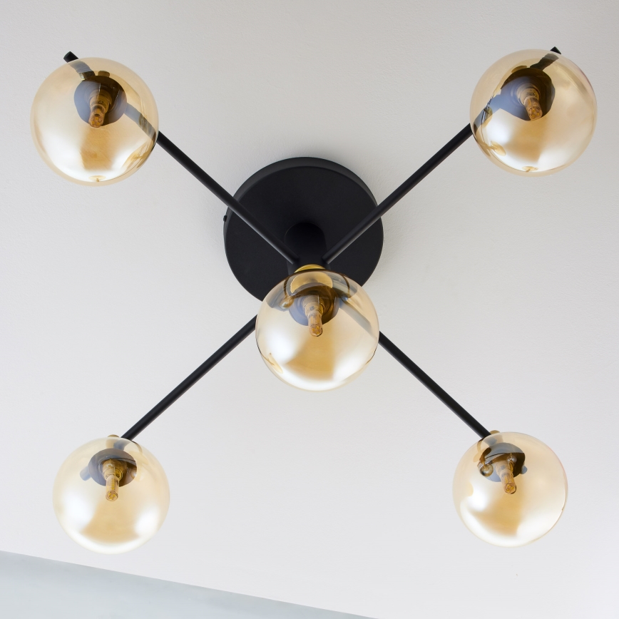 Jupiter 2032 - Plafonski luster FIGARO 5xG9/10W/230V crna/zlatna/bež