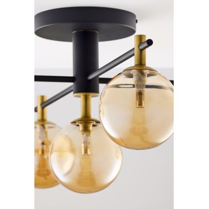 Jupiter 2032 - Plafonski luster FIGARO 5xG9/10W/230V crna/zlatna/bež