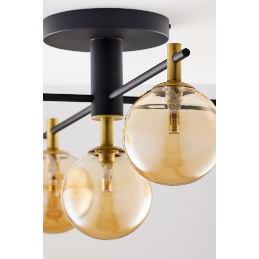 Jupiter 2032 - Plafonski luster FIGARO 5xG9/10W/230V crna/zlatna/bež