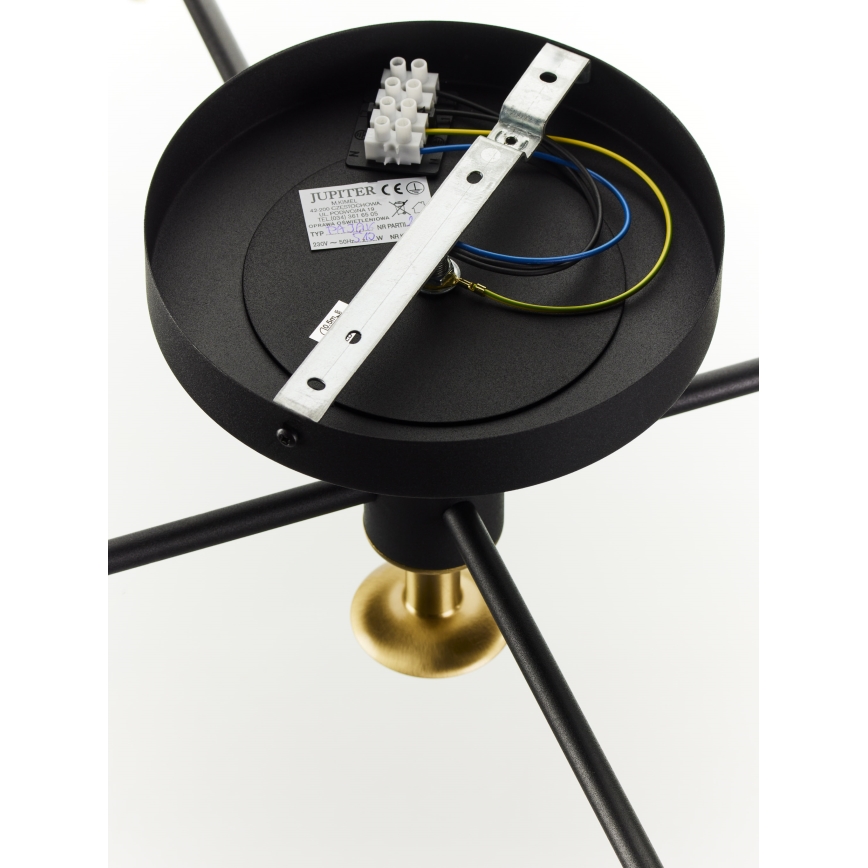 Jupiter 2032 - Plafonski luster FIGARO 5xG9/10W/230V crna/zlatna/bež