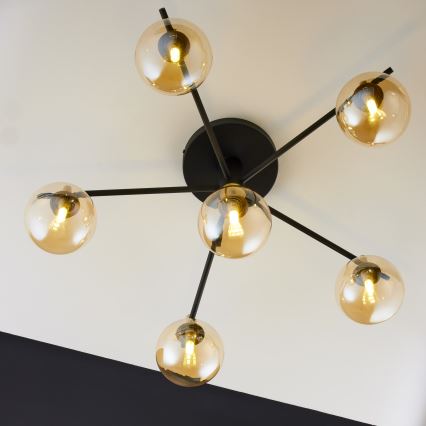 Jupiter 2033 - Plafonski luster FIGARO 6xG9/10W/230V crna/zlatna/bež
