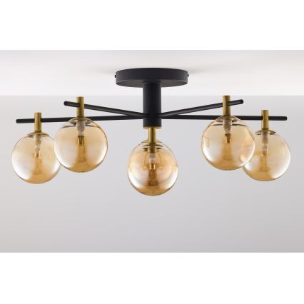 Jupiter 2033 - Plafonski luster FIGARO 6xG9/10W/230V crna/zlatna/bež