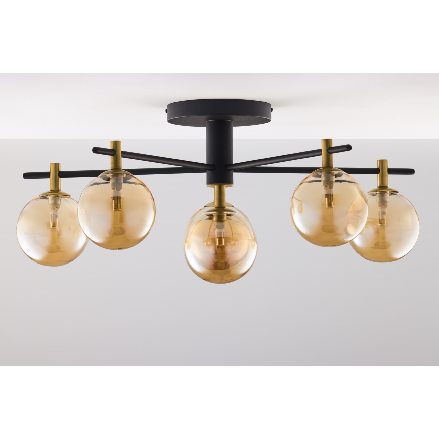 Jupiter 2033 - Plafonski luster FIGARO 6xG9/10W/230V crna/zlatna/bež