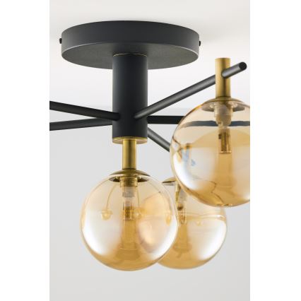 Jupiter 2033 - Plafonski luster FIGARO 6xG9/10W/230V crna/zlatna/bež