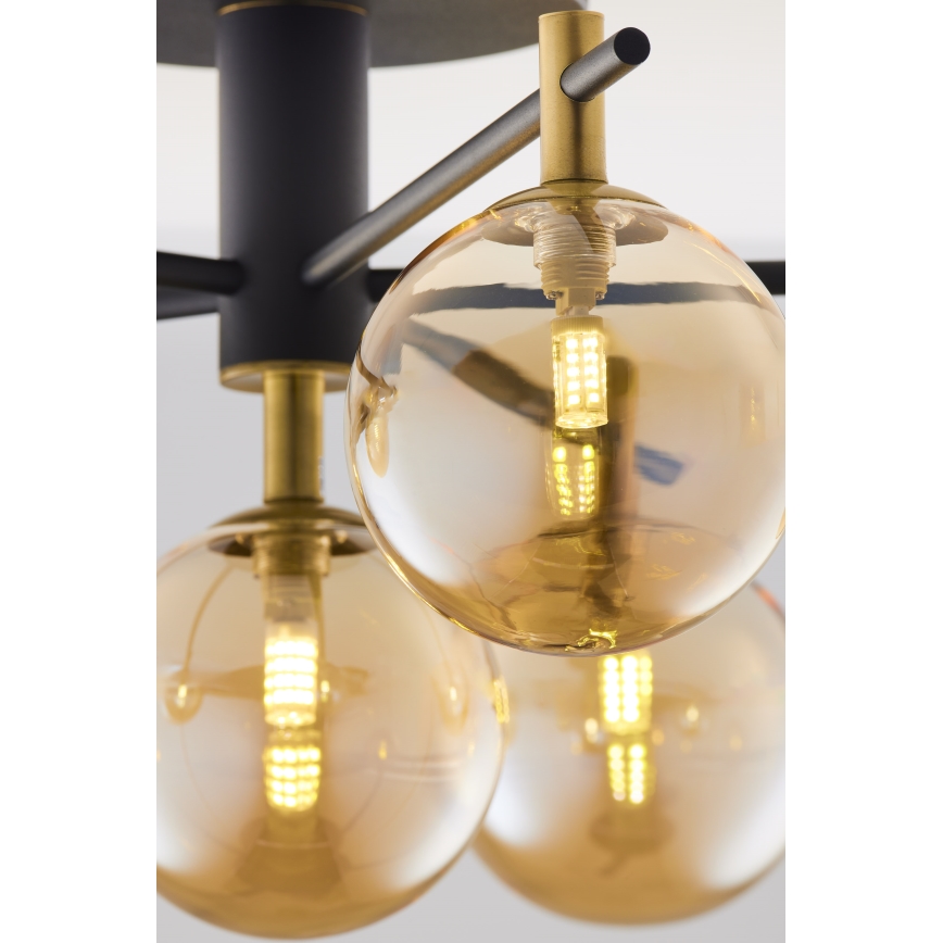 Jupiter 2033 - Plafonski luster FIGARO 6xG9/10W/230V crna/zlatna/bež