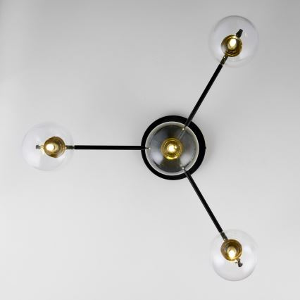 Jupiter 2034 - Plafonski luster FIGARO 4xG9/10W/230V crna/zlatna/bež/prozirna