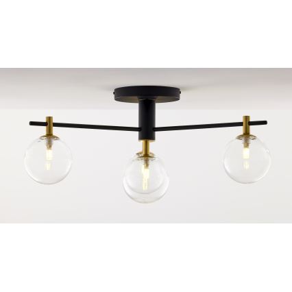 Jupiter 2034 - Plafonski luster FIGARO 4xG9/10W/230V crna/zlatna/bež/prozirna