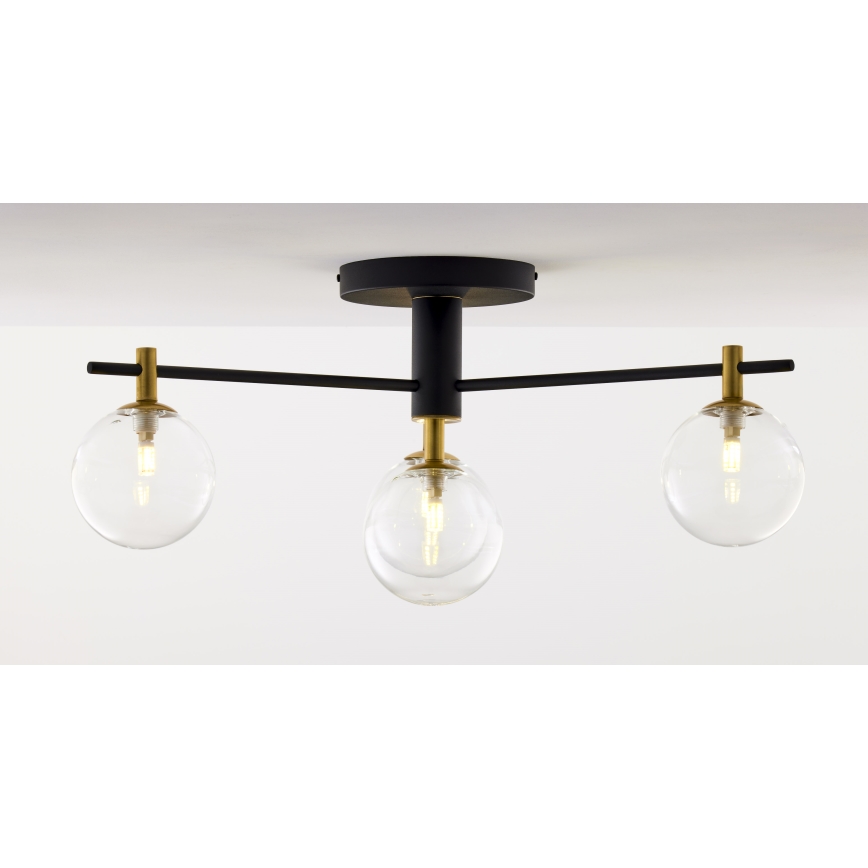 Jupiter 2034 - Plafonski luster FIGARO 4xG9/10W/230V crna/zlatna/bež/prozirna