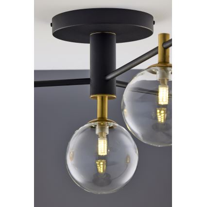 Jupiter 2034 - Plafonski luster FIGARO 4xG9/10W/230V crna/zlatna/bež/prozirna
