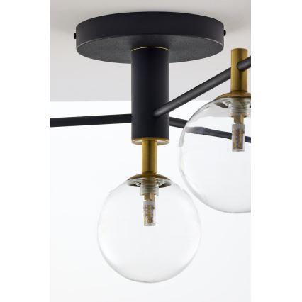 Jupiter 2034 - Plafonski luster FIGARO 4xG9/10W/230V crna/zlatna/bež/prozirna