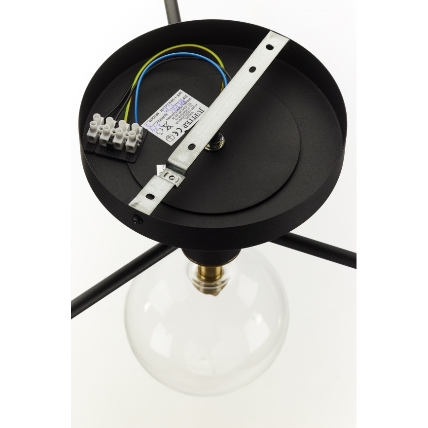Jupiter 2034 - Plafonski luster FIGARO 4xG9/10W/230V crna/zlatna/bež/prozirna
