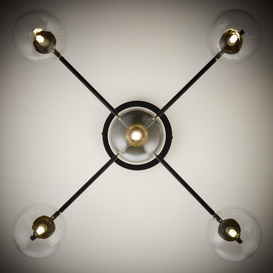Jupiter 2035 - Plafonski luster FIGARO 5xG9/10W/230V crna/zlatna/bež/prozirna