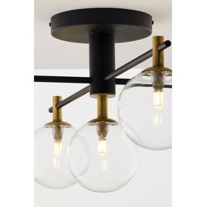 Jupiter 2035 - Plafonski luster FIGARO 5xG9/10W/230V crna/zlatna/bež/prozirna