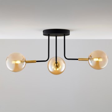 Jupiter 2037 - Luster na šipci BURANO 3xG9/10W/230V crna/zlatna/bež
