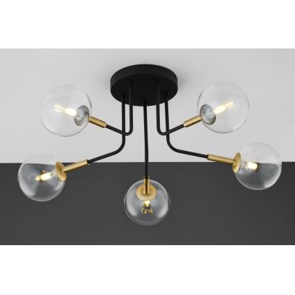 Jupiter 2040 - Luster na šipci BURANO 5xG9/10W/230V crna/zlatna/prozirna