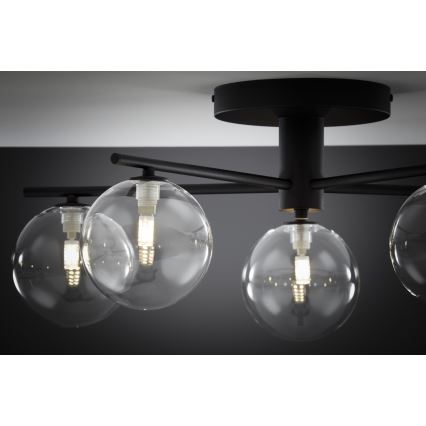 Jupiter 2046 - Plafonski luster PRATO 5xG9/10W/230V crna/prozirna