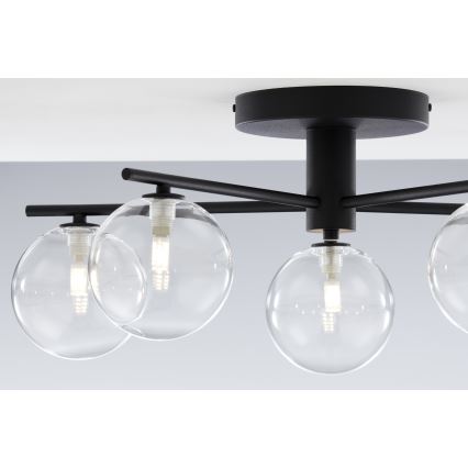 Jupiter 2046 - Plafonski luster PRATO 5xG9/10W/230V crna/prozirna