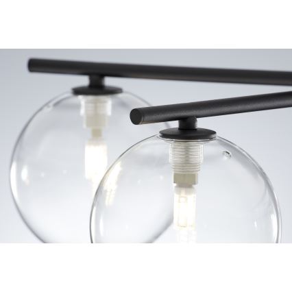 Jupiter 2046 - Plafonski luster PRATO 5xG9/10W/230V crna/prozirna