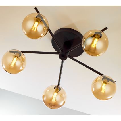 Jupiter 2047 - Plafonski luster PRATO 5xG9/10W/230V crna/bež