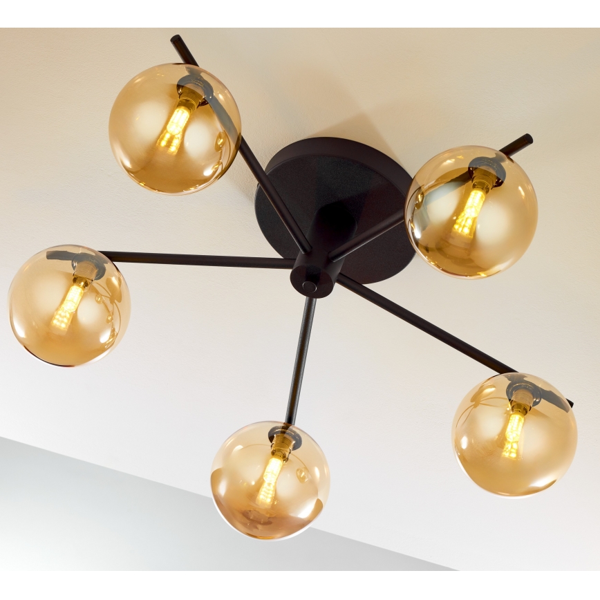 Jupiter 2047 - Plafonski luster PRATO 5xG9/10W/230V crna/bež
