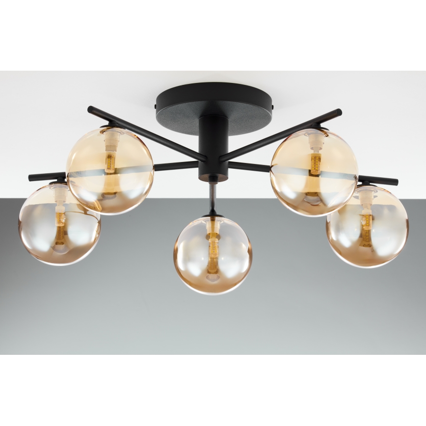 Jupiter 2047 - Plafonski luster PRATO 5xG9/10W/230V crna/bež