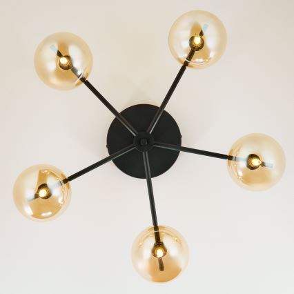 Jupiter 2047 - Plafonski luster PRATO 5xG9/10W/230V crna/bež