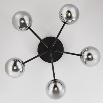 Jupiter 2048 - Plafonski luster PRATO 5xG9/14W/230V crna/zadimljena siva