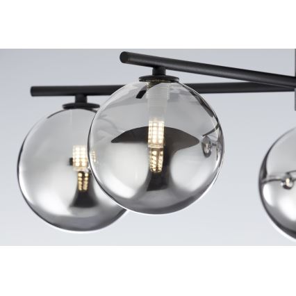 Jupiter 2048 - Plafonski luster PRATO 5xG9/14W/230V crna/zadimljena siva