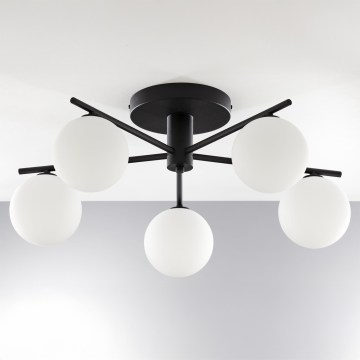 Jupiter 2049 - Plafonski luster PRATO 5xG9/14W/230V crna/bela