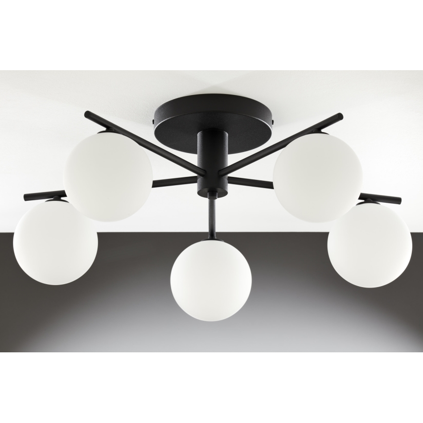 Jupiter 2049 - Plafonski luster PRATO 5xG9/14W/230V crna/bela