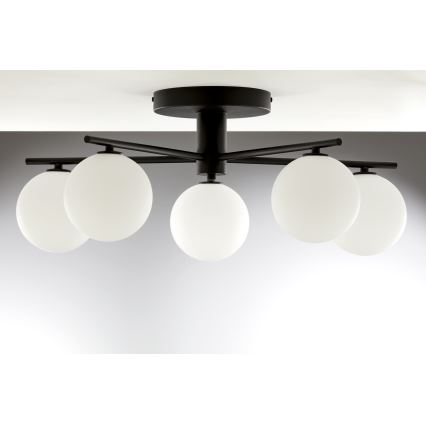 Jupiter 2049 - Plafonski luster PRATO 5xG9/14W/230V crna/bela