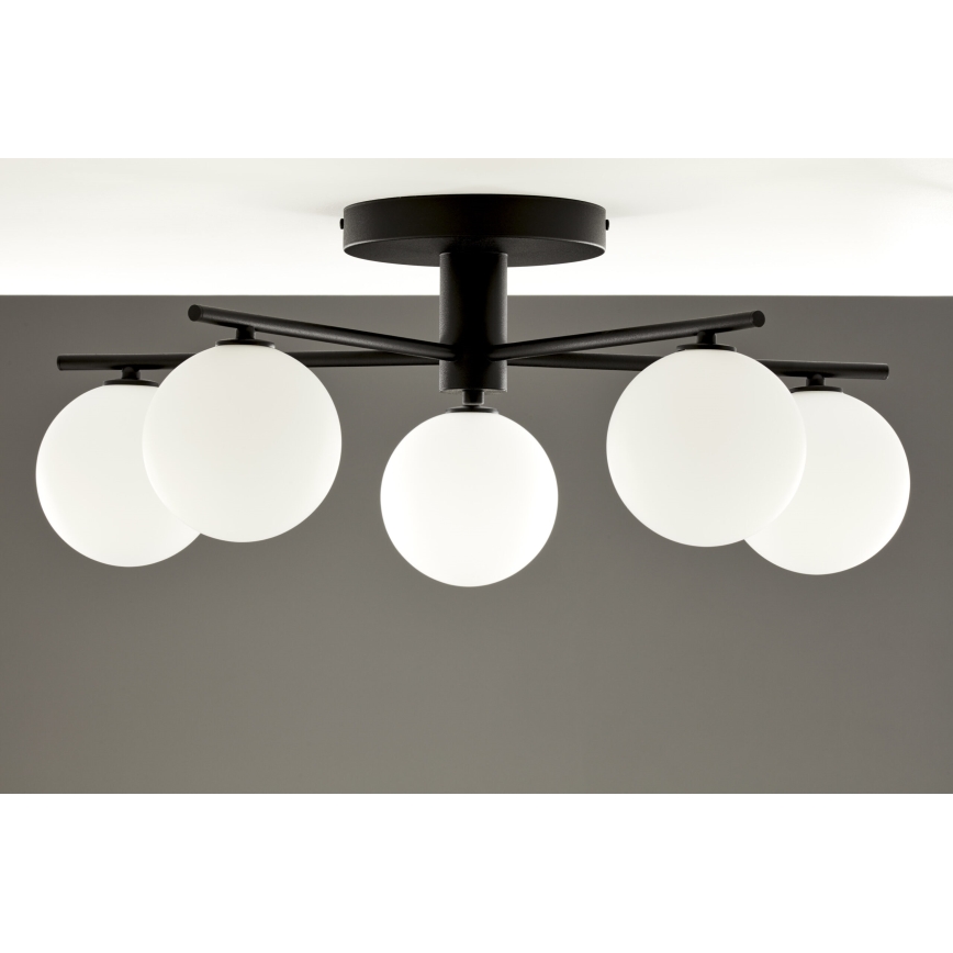 Jupiter 2049 - Plafonski luster PRATO 5xG9/14W/230V crna/bela