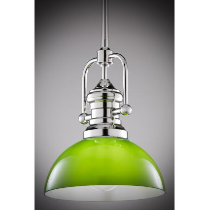 Jupiter 2071 - Luster na štapu PLATINO 1xE27/15W/230V zelena/sjajni hrom