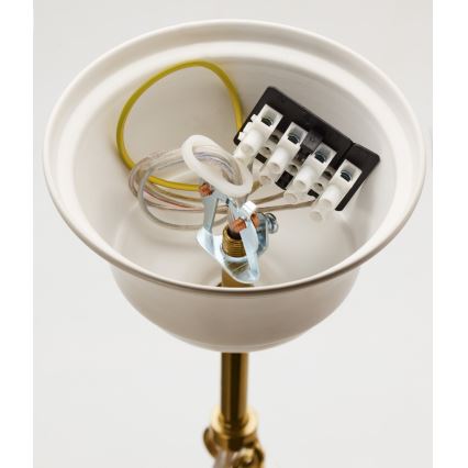 Jupiter 2084 - Luster na lancu SAMBA 5xE27/15W/230V bela/zlatna
