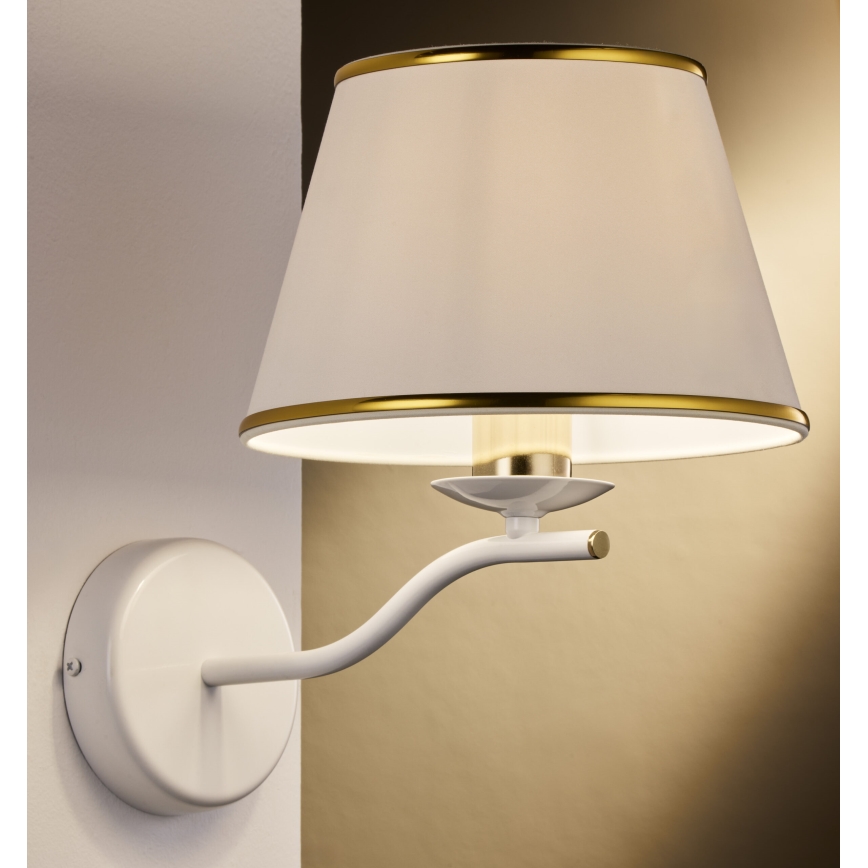 Jupiter 2086 - Zidna lampa SAMBA 1xE27/15W/230V bela/zlatna