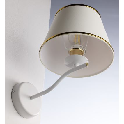 Jupiter 2086 - Zidna lampa SAMBA 1xE27/15W/230V bela/zlatna